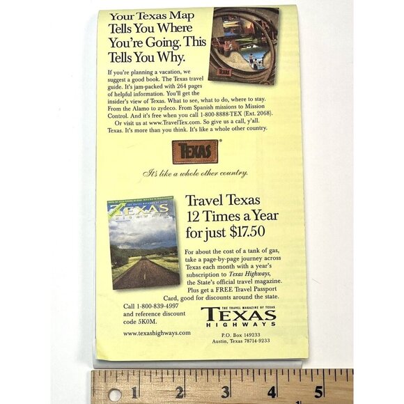 2001 TEXAS Department of Transportation Official Travel MAP Tourism Street EUC - Picture 3 of 5